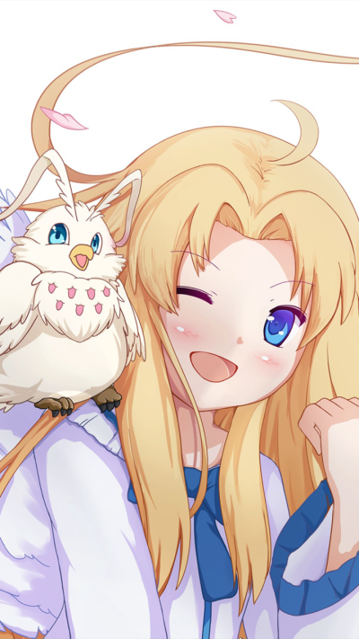 Anime The Rising of the Shield Hero, Filo (The Rising Of The Shield Hero), Blue Eyes, Blonde, Bird, 720x1280