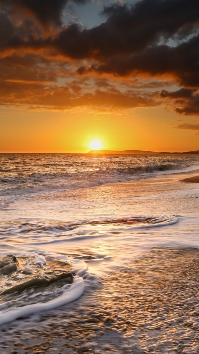 Earth Sunset, Sea, Beach, 720x1280