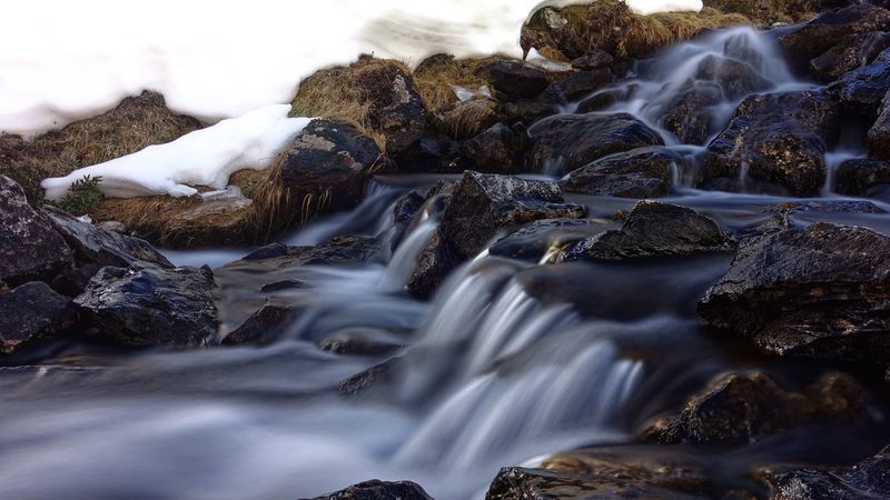 waterfall, rapids, course, stones, 4k