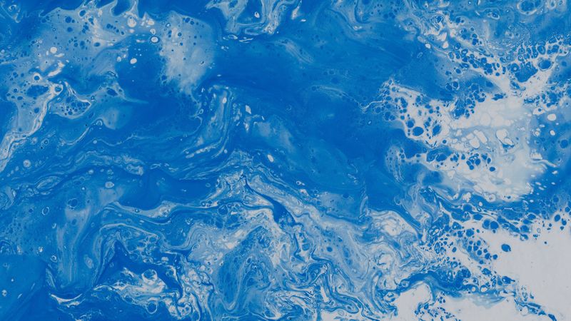 stains, paint, blue, watercolor, spots, 4k