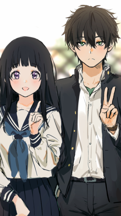 Anime Hyouka, Eru Chitanda, Hōtarō Oreki, 720x1280