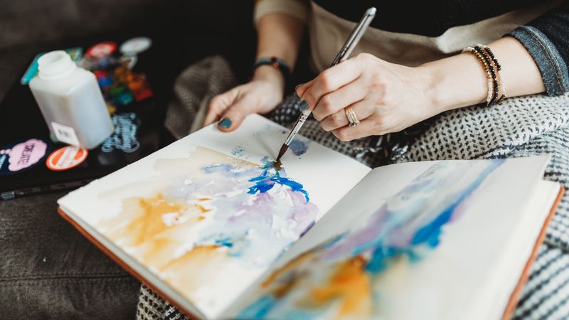 hands, watercolor, creativity, 4k