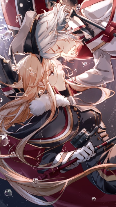 Anime Azur Lane, Tirpitz (Azur Lane), Bismarck (Azur Lane), 720x1280