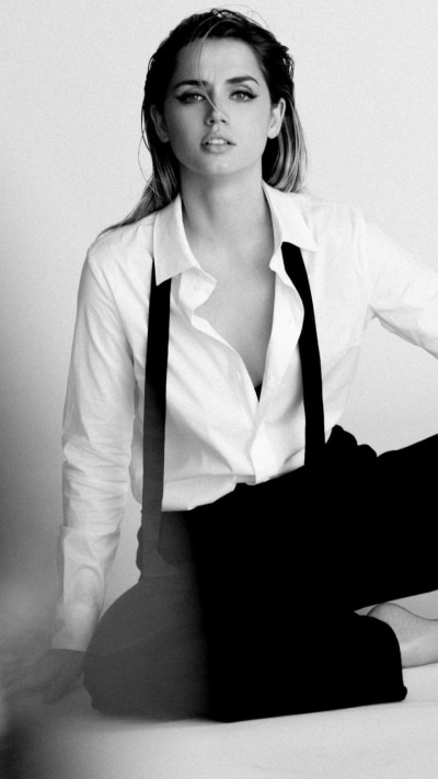 Celebrity Ana de Armas, Actress, Cuban, Black and White, Monochrome, 720x1280