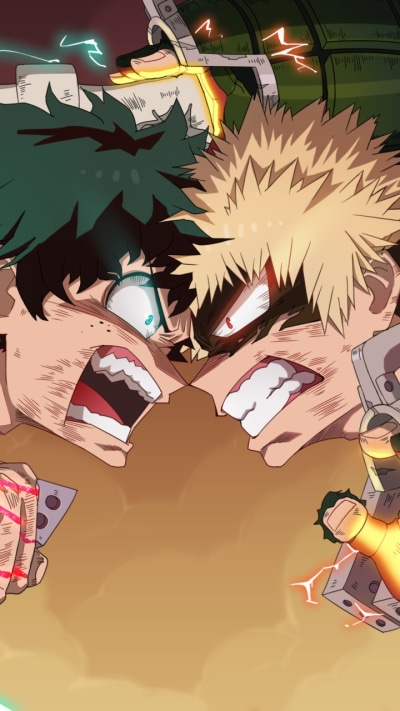 Anime My Hero Academia, Katsuki Bakugou, Izuku Midoriya, 720x1280