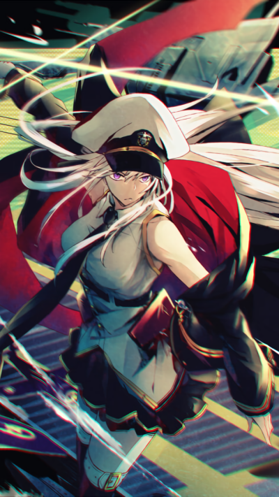 Anime Azur Lane, Hat, Uniform, Skirt, Long Hair, Enterprise (Azur Lane), 720x1280