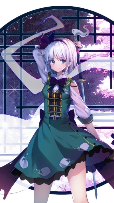Anime Touhou, Youmu Konpaku, 720x1280