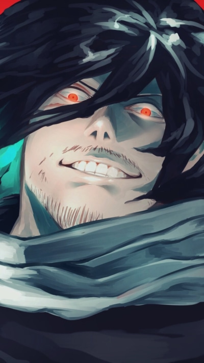 Anime My Hero Academia, Scarf, Red Eyes, Black Hair, Shouta Aizawa, Smile, 720x1280