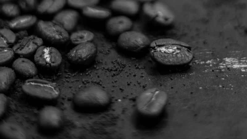 bw, coffee, macro, closeup, 4k