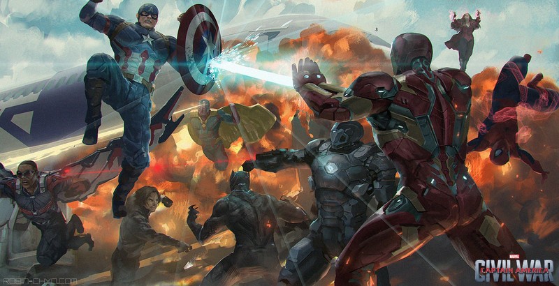captain america civil war, artwork, hd, artist, artstation