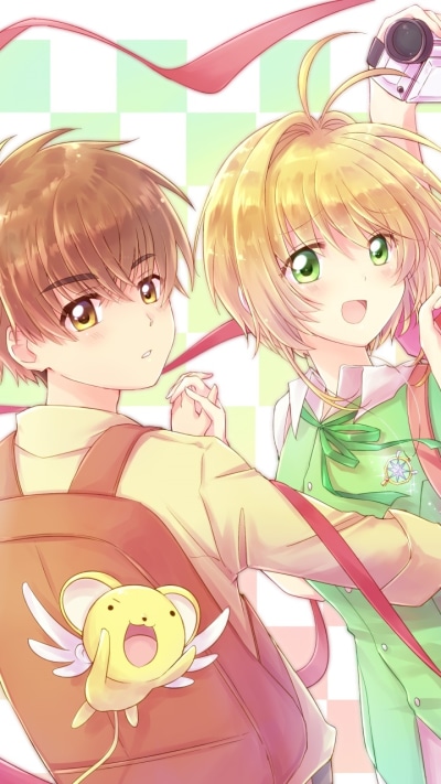 Anime Cardcaptor Sakura, Keroberos (Card Captor Sakura), Syaoran Li, Sakura Kinomoto, 720x1280