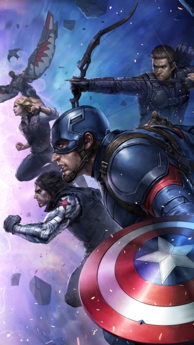 Video Game Marvel: Future Fight, Winter Soldier, Captain America, Falcon (Marvel Comics), Hawkeye, 720x1280