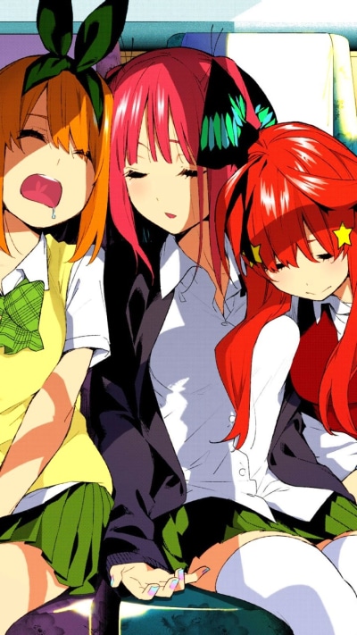 Anime The Quintessential Quintuplets, Nino Nakano, Itsuki Nakano, Yotsuba Nakano, 720x1280