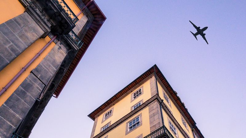 building, bottom view, facade, city, 4k