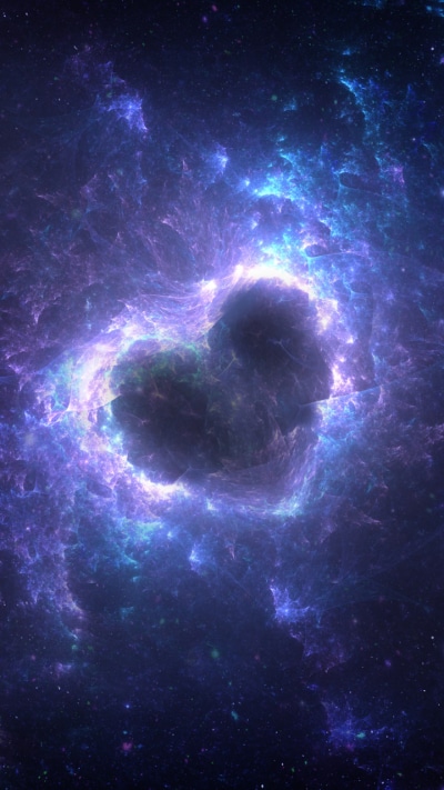 Sci Fi Nebula, Space, Purple, Heart-shaped, 720x1280