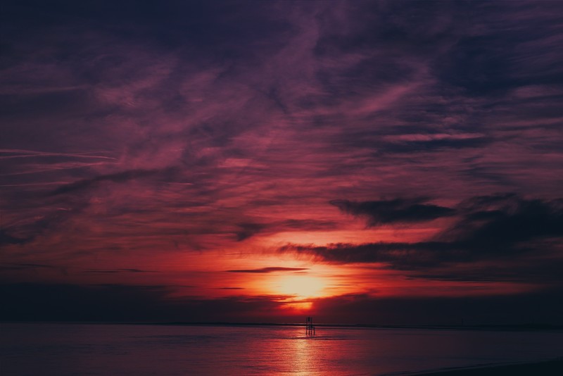 sky, stars, sunset, nature, reflection, hd, 4k
