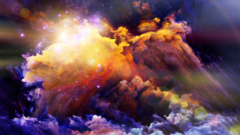 space, stars, abstract, artist, digital art, nebula, hd, 4k