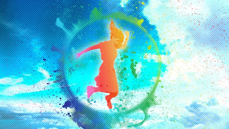 artist, woman, rainbow, colorful, sky, hd, 4k
