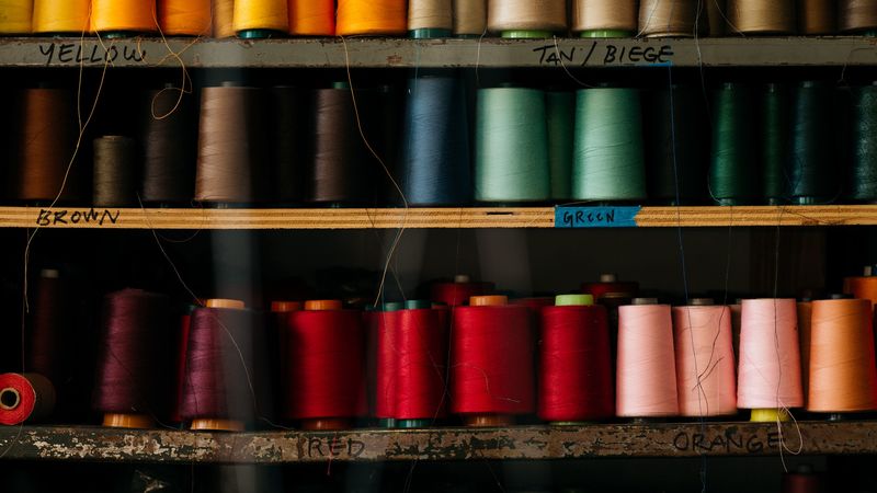 threads, multi-colored, spools, 4k