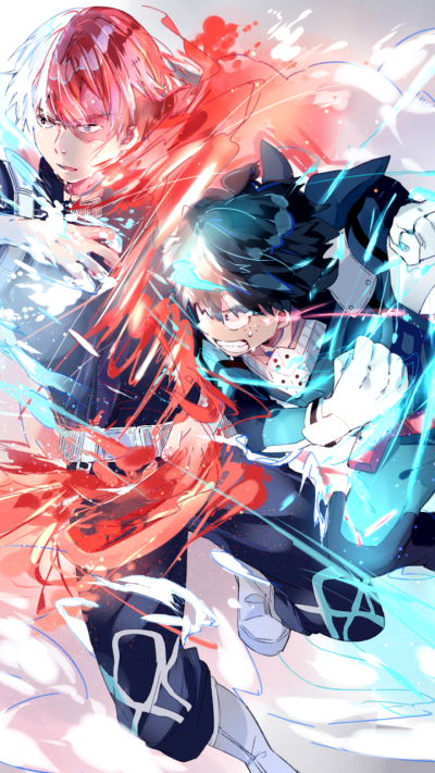 Anime My Hero Academia, Shoto Todoroki, Izuku Midoriya, 720x1280