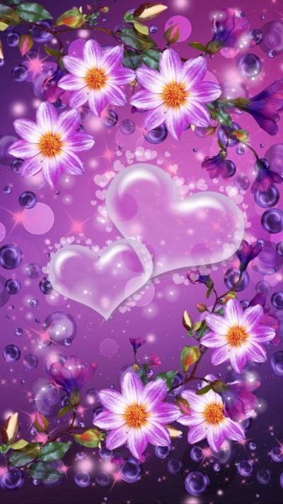 Artistic Flower, Purple Flower, Heart, 720x1280