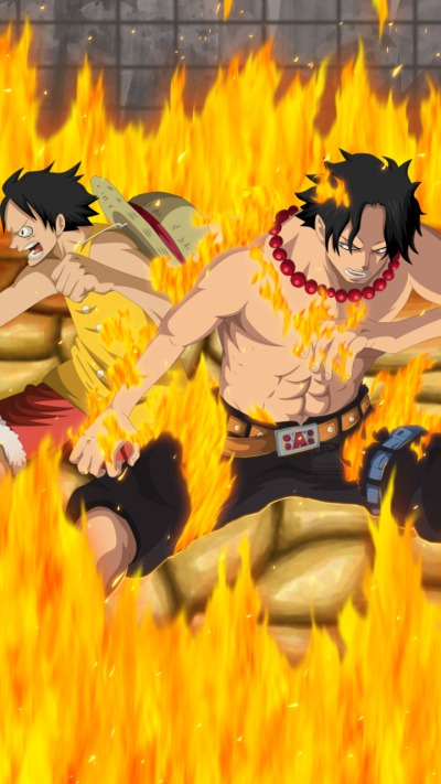 Anime One Piece, Monkey D. Luffy, Portgas D. Ace, 720x1280