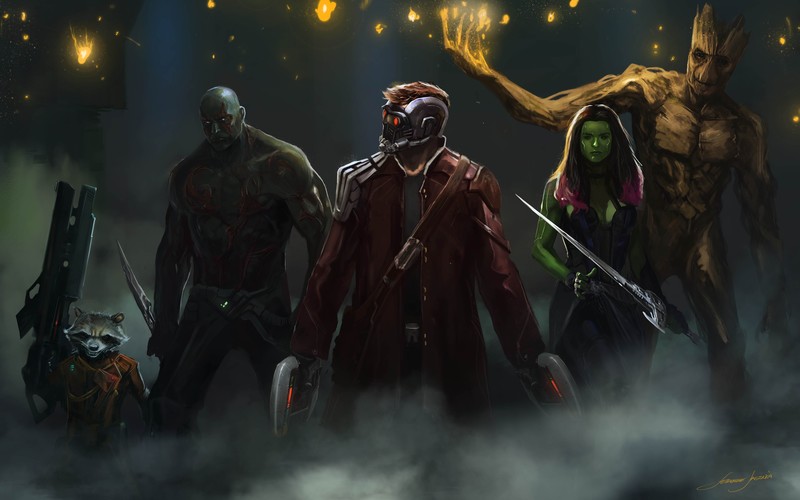 guardians of the galaxy vol 2, guardians of the galaxy, 4k, hd, star lord, groot, rocket raccoon, gamora, drax the destroyer, artist, artwork, deviantart