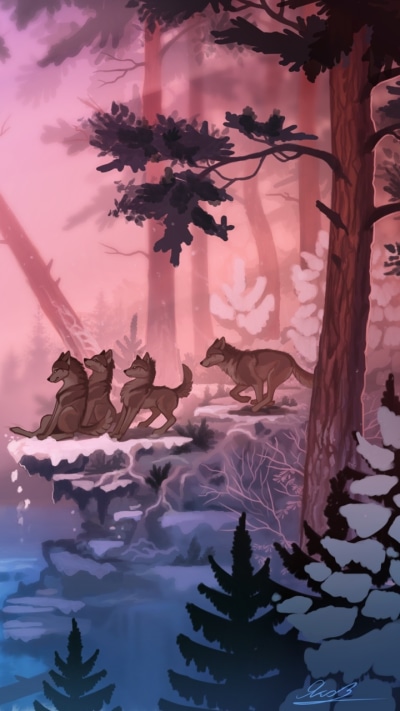 Fantasy Wolf, Winter, 720x1280