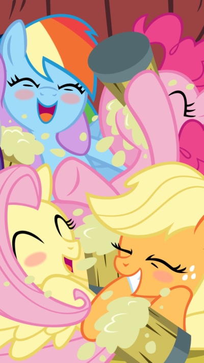 TV Show My Little Pony: Friendship is Magic, Rainbow Dash, Pinkie Pie, Applejack (My Little Pony), Fluttershy (My Little Pony), 720x1280