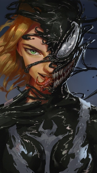 Comics Venom, Blonde, Green Eyes, 720x1280