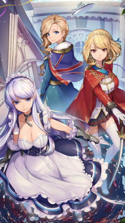 Anime Azur Lane, Blonde, Hood (Azur Lane), Belfast (Azur Lane), Prince Of Wales (Azur Lane), White Hair, 720x1280