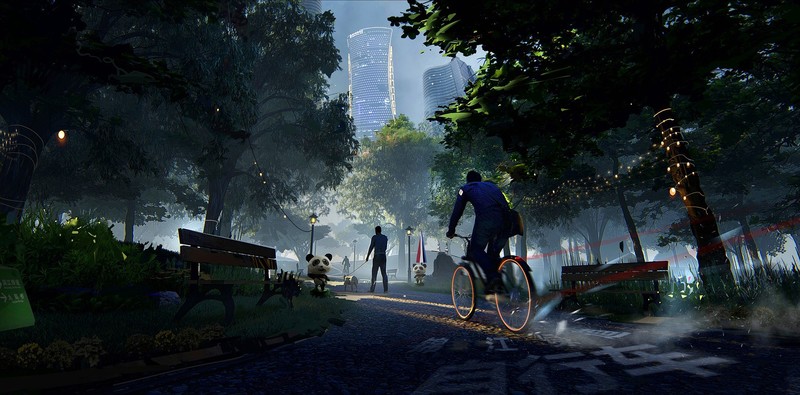 scifi, city, artist, artwork, cycle, hd