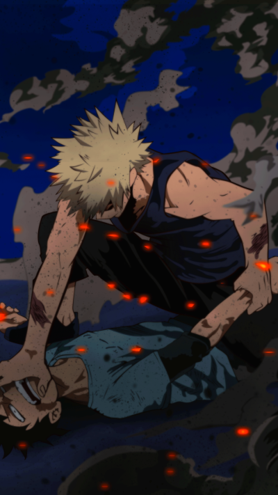 Anime My Hero Academia, Izuku Midoriya, Katsuki Bakugou, 720x1280