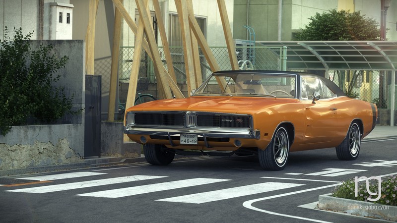 dodge charger, cars, artist, artwork, hd