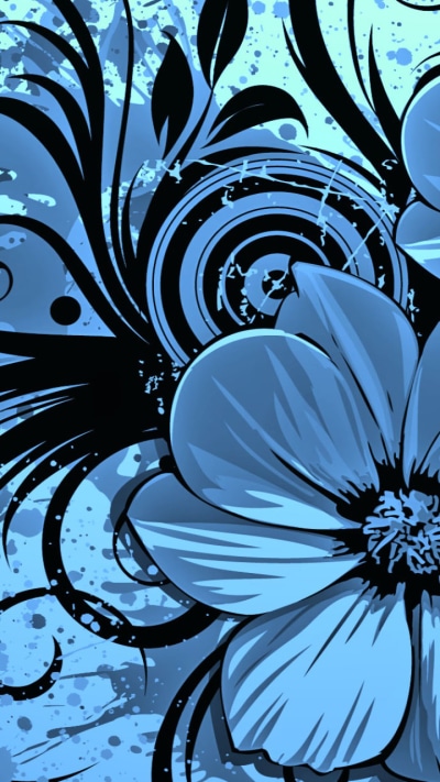 Artistic Flower, Blue, 720x1280