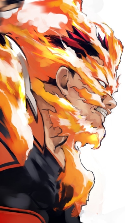 Anime My Hero Academia, Flame, Enji Todoroki, Endeavor (Boku No Hero Academia), White Eyes, Red Hair, 720x1280