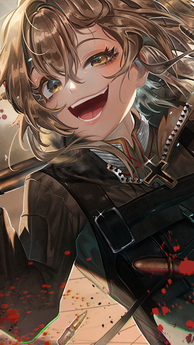 Anime Youjo Senki, Blonde, Smile, Rifle, Short Hair, Tanya Degurechaff, 720x1280