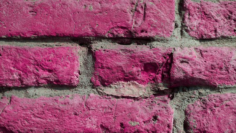 wall, brick, texture, pink, 4k