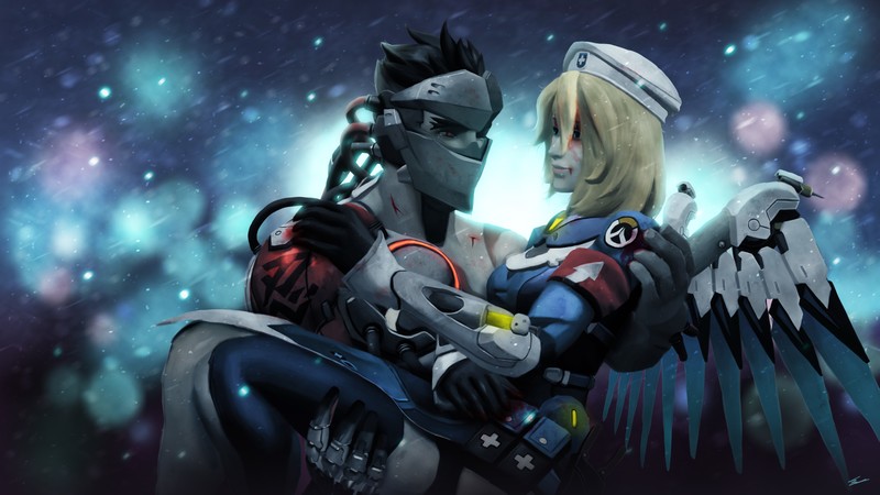genji overwatch, mercy overwatch, games, hd, 4k, 5k, 2018 games, deviantart