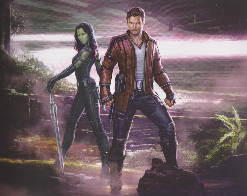 star lord, gamora, artwork, hd, 4k, artwork