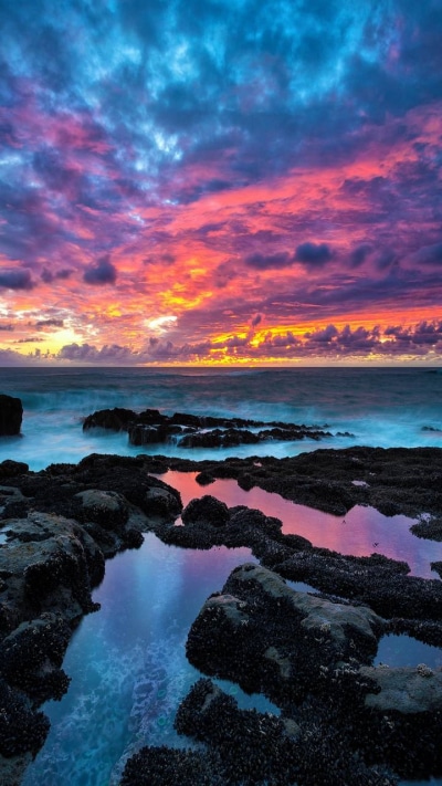 Earth Sunset, Ocean, Blue, Horizon, Purple, Earth, 720x1280