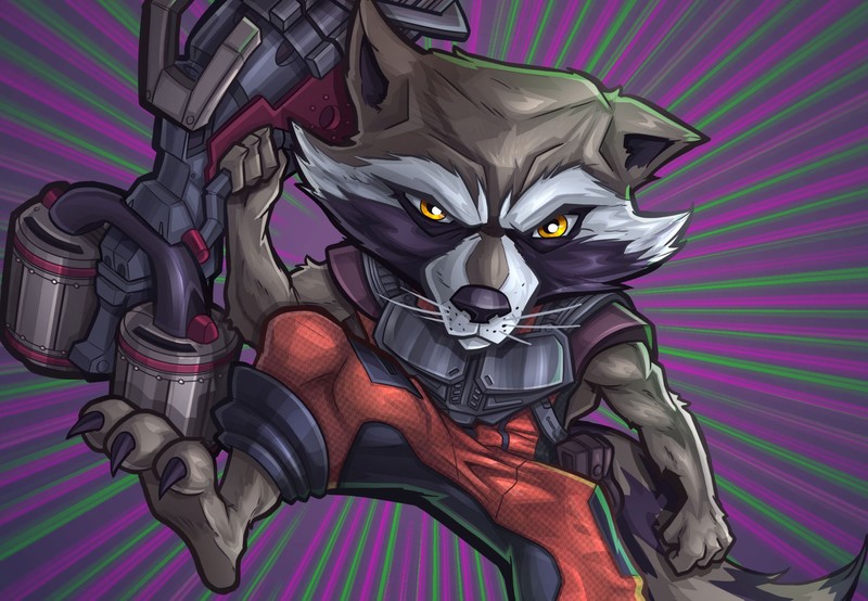 rocket raccoon, artwork, hd, deviantart, artist