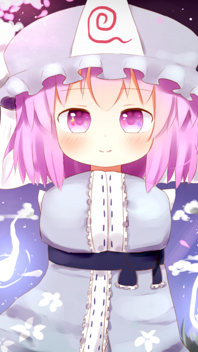 Anime Touhou, Yuyuko Saigyouji, 720x1280
