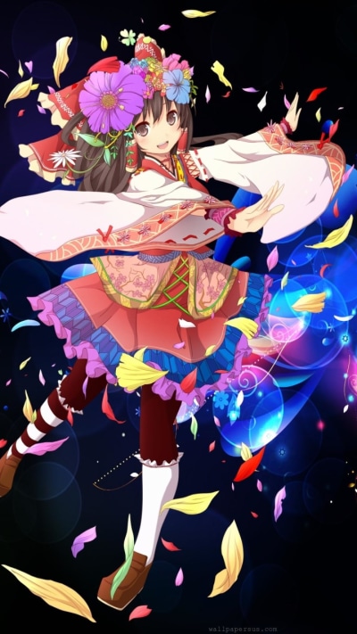 Anime Touhou, Reimu Hakurei, 720x1280
