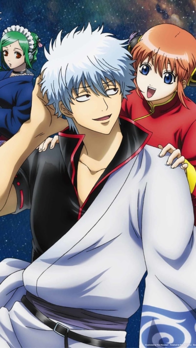 Anime Gintama, Gintoki Sakata, Tama (Gintama), Kagura (Gintama), 720x1280