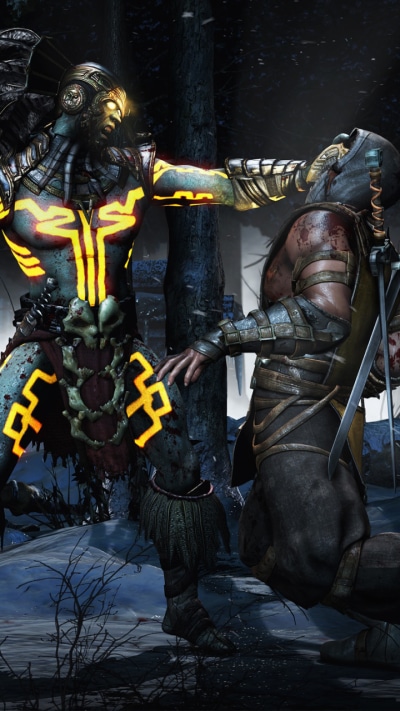 Video Game Mortal Kombat X, Kotal Kahn, Scorpion (Mortal Kombat), 720x1280