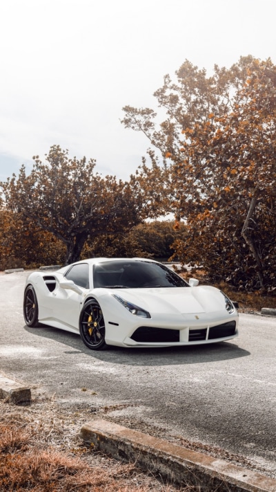 Vehicles Ferrari 488, Vehicle, Car, Ferrari, Supercar, White Car, 720x1280
