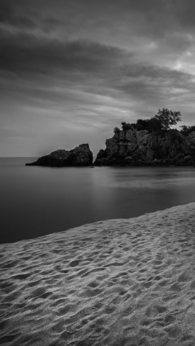 Photography Ocean, Black and White, Landscape, Sand, Boat, Cloud, 720x1280