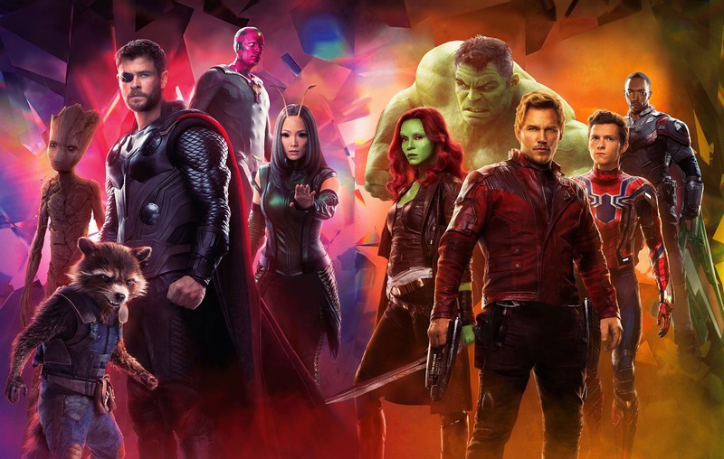 avengers infinity war, 2018 movies, movies, hd, artwork, deviantart, artist, thor, baby groot, vision, gamora, star lord, spiderman, hulk, falcon