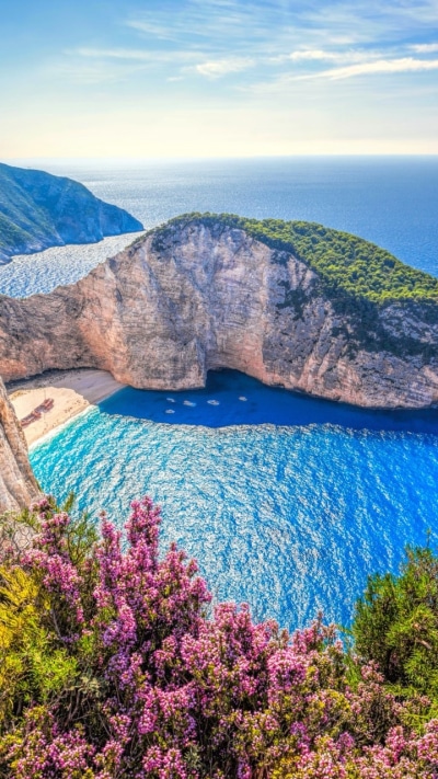 Earth Ocean, Greece, Cliff, Flower, Earth, Beach, 720x1280